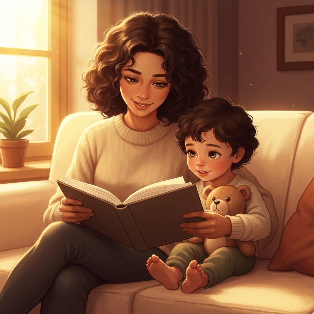 Ona va bola kitob o'qiyapti